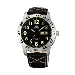 ORIENT: Aviator Mechanical Sports Watch, Leather Strap - 43.0mm (EM7A007B)