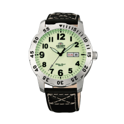 ORIENT: Aviator Mechanical Sports Watch, Leather Strap - 43.0mm (EM7A008R)
