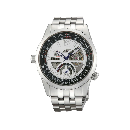 ORIENT: Rally Automatic Watch Power Reserve Semi-Skeleton White Dial CFT00006W
